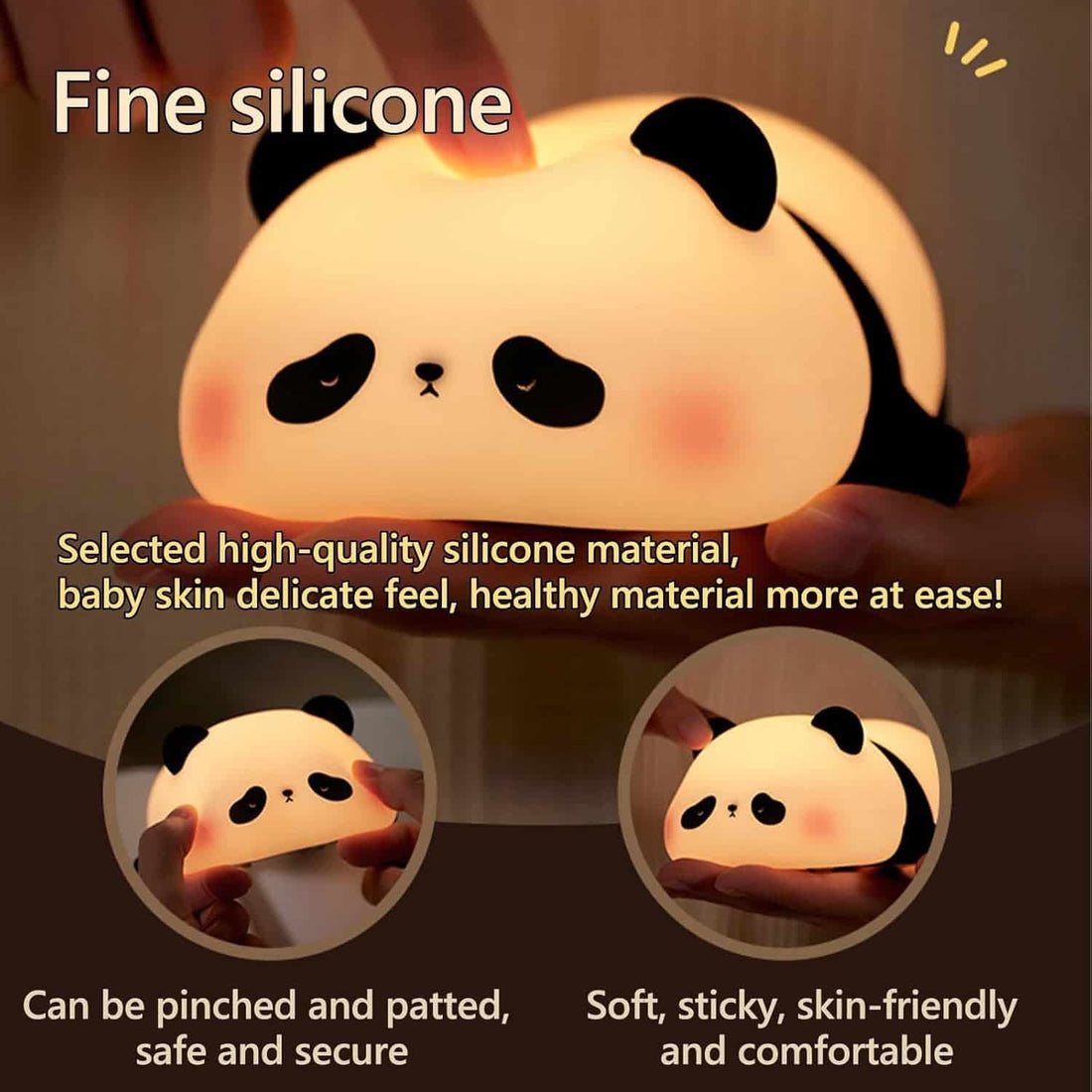 Rechargeable Panda Lamp | Cute Panda Night Light | Soft Silicon Lamp For Room Decoration