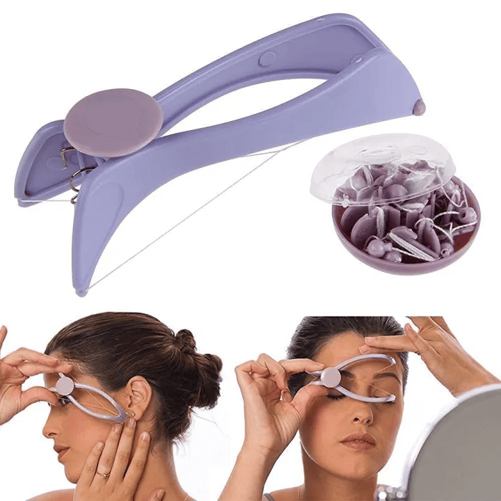 Eyebrow Threading Tool – Modern Plastic Cotton Facial & Body Hair Remover for Women